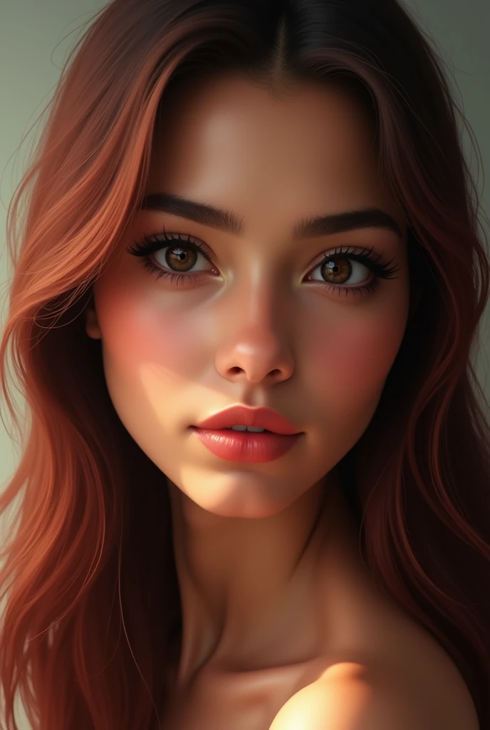 I am a  female and have a round facial complexion., I have dark skin, I have red but thin lips, a small but round nose. My eyelashes are a little long, I have defined and slightly thick eyebrows, my hair is straight and reddish in color, My eyes are dark b...