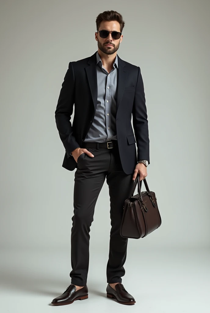 2. Men’s Fashion
A modern and sleek image featuring a well-dressed man in tailored clothing, like a fitted blazer, casual chinos, or street-style denim. The image includes accessories like watches, sunglasses, or leather shoes, set against a neutral or urb...