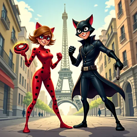 Ladybug e cat noir juntos 
