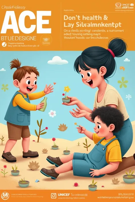 parenting magazines and blogs, where the collaboration with Unicef and the Ace detergent brand will be highlighted, We care about your child&#39;s learning and that he plays more and not so much about getting dirty. (in Spanish) The packaging is orange wit...