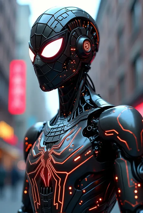 (cyborg: 1.2) spider-man robot, (((kinetic))), full body masterpiece, high definition, 8k, very high quality, high detail face, sharp, dof, depth_offield, midday style , cinematic, contrasting, detailed, 8k , sharp focus, cyberpunk, emitting detail glow, i...