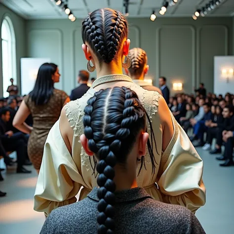  ((((((((Deep NSFW)))))))), Indian 40 years old mature ladies in france fashion show of cornrowed hairs,are shimmering due to gel applied and intrincicate. So their looks so much of slick with gel pasted and coated on hair.