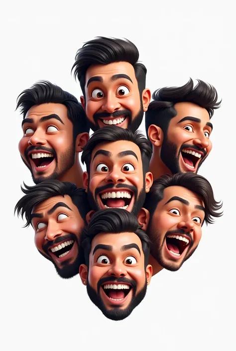 Logo for video Comedy channel named PRABU CHANNEL , realistic,ultra HD, faces of men laugh,EMOTICON FUNNY.