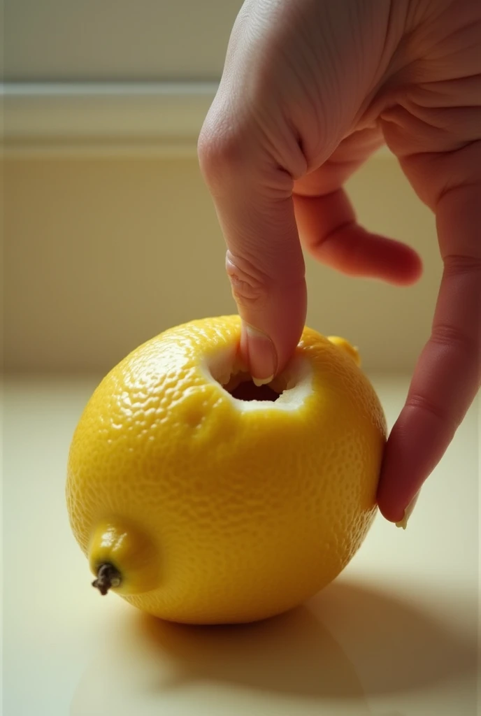 Sex type , lemon half , clear picture , visual show for a lemon relate to vagina, fingering lemon right finger inside