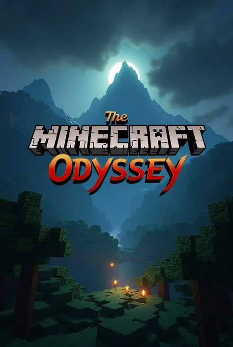 Thumbnail - written The Minecraft Odyssey Season 1 in background Minecraft world with dark light  ( theres is no any characters )

