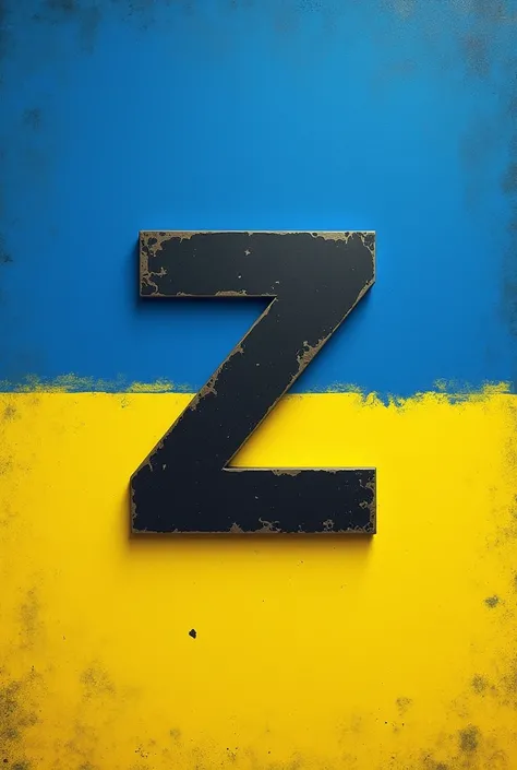 Flag of Ukraine with the letter Z in the center 