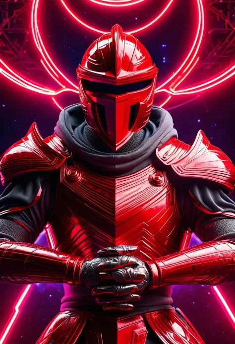 intricate portrayal, Red Knight, American football, Chromavox  Highly detailed,  intricate,  Unreal Engine  Geometry Wars Sacred geometry  Epic composition, wide angle, isometric viewpoint, --aspect 20:10