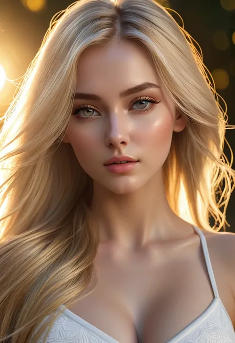 very beautiful young woman, subtle makeup, golden hour, realistic, high contrast, 8k hd, detailed, hyper-detailed, realistic ski...