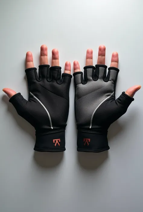 Generate an image of gym gloves for online sale with my brand name "My Western Outlets" gloves back side and gloves front side 