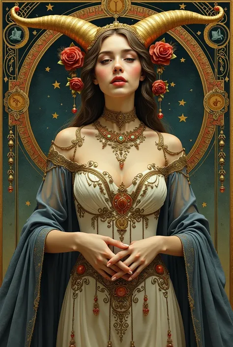 Masterpiece, Best Quality, One Woman, Tarot, Bard, Jester, Symbolism, Visual Arts, Occultism, Universal, Vision Casting, Philosophy, Iconography, Numerology, Popularity, Arts, Alphonse Mucha