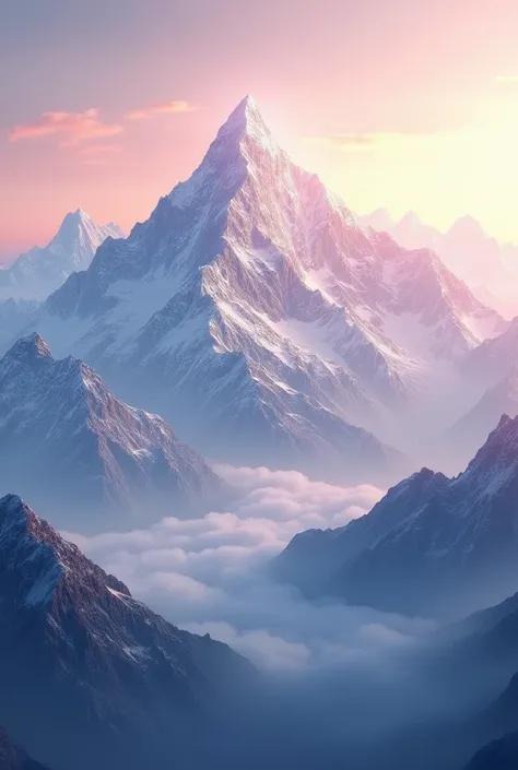 Himalayan Mountain Peaks at Dawn: Majestic Himalayan peaks bathed in the soft glow of sunrise, symbolizing the birthplace of Maa Shailaputri.
. With a beautiful smile of ration 16:9