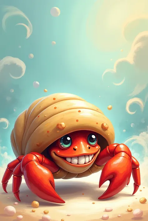 Cartoon style hermit crab