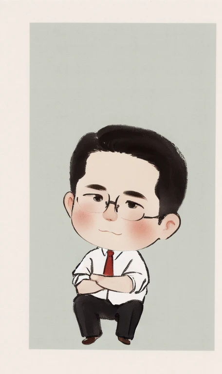 chibi painting, face of American politician man, chibi.