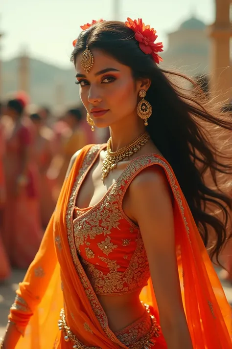 A beautiful Indian girl who will be used in generating a Bollywood song dance video 