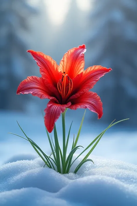 red spider lily blue snow logo