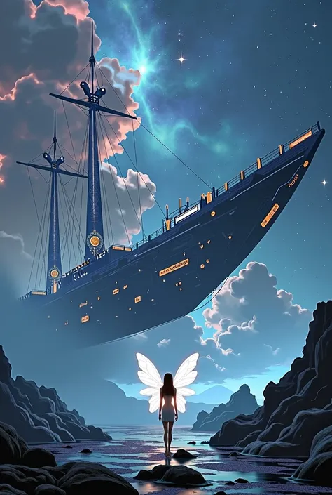 Synthesizer in space and a fairy in front of a boat 