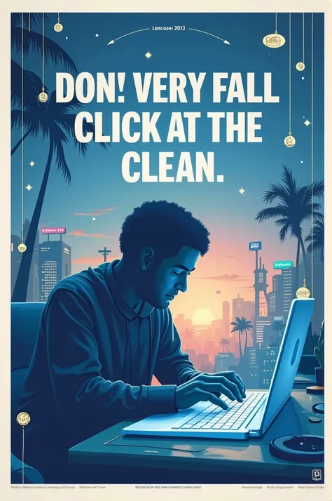 Make a poster online about "Think Before You Click"