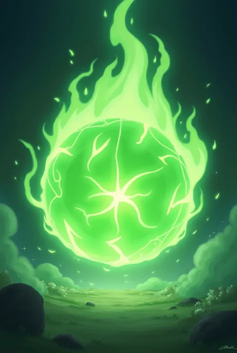 Anime light green flam ball 