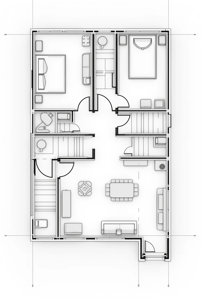 Using cadd blocks. Make a apartment floor plan. Ground floor only. With 2 bedrooms with toilet inside. Kitchen, dining room, study area, living room, and a lobby. Also make a main door. Make a stairs going to 2nd floor with person with disability stairs. A...