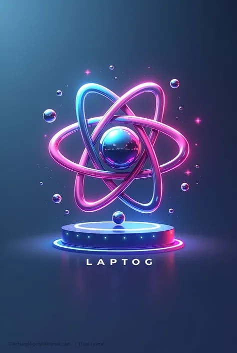 Create a logo for an laptop brand named logo I need the symbol of the logo name the atom which is more realistic futuristic and adorable logo 
