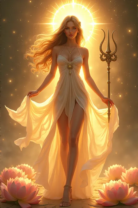 “Draw a beautiful and divine Goddess, whose beauty and power are both unparalleled. The Goddess eyes should be deep and alluring, like the starry night sky. Her hair should be long and thick, like strands of gold. Her face should be gentle and kind, like a...