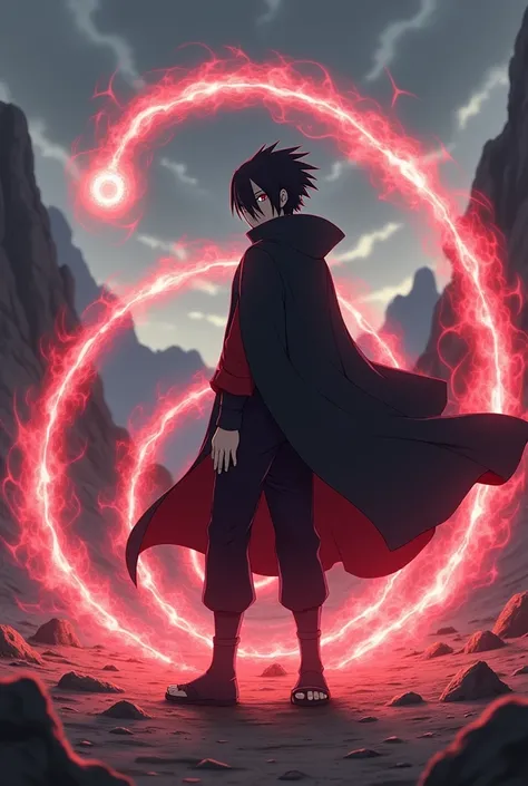 itachi uchiha using rasengan 

