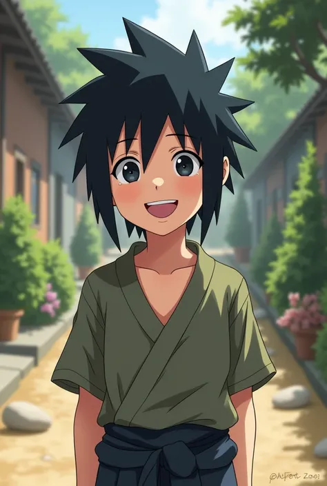 Sasuke chilhood full body smiling 