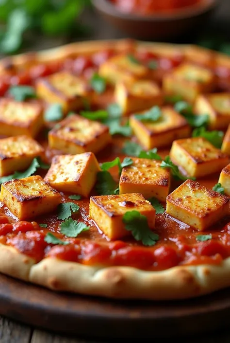 Tandoori paneer pizza