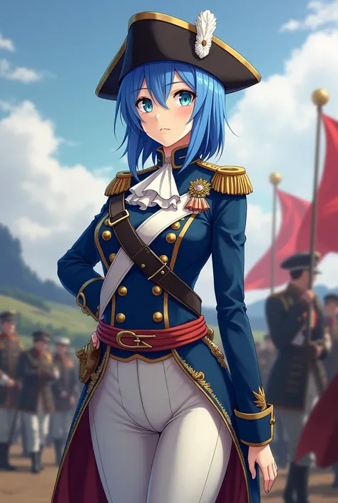 anime character roxy migurdia in napoleonic wars french soldier uniform