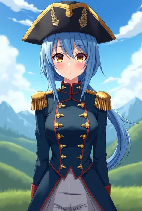 anime character from mushoku tensei roxy migurdia in napoleonic wars uniform