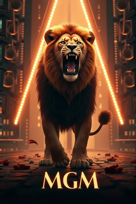 A modern movie poster with the MGM lion roaring proudly above, signaling the timeless quality associated with the brand. The poster reflects both nostalgia for its classic films and excitement for new projects coming to digital platforms.”