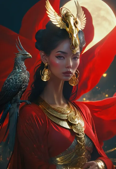 ornate cosplay, red knight, archangel of unity, ancient egypt, yi-sokno, hyung-tae kim, alexander mcqueen, peter mohrbacher, hyp...