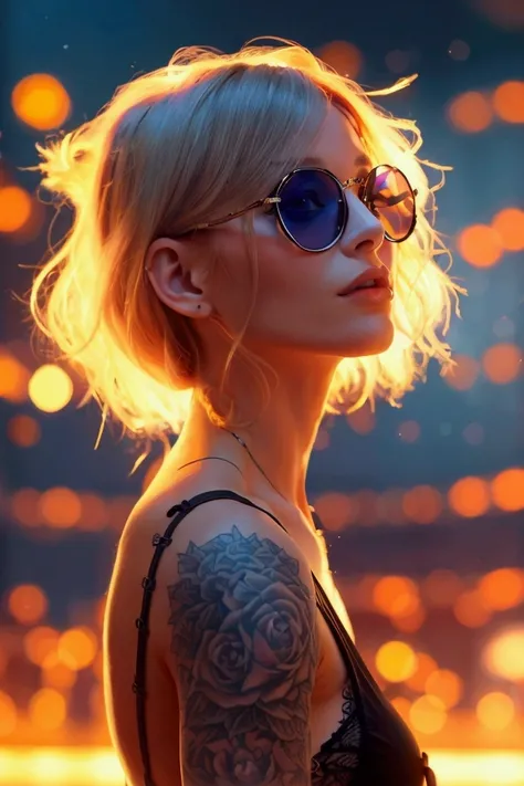 Générer plusieur image 8k d’une femme mature rousse avec lunettes et tattoo qui a de belle fesse en train de danser