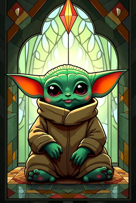 Baby yoda for a stained glass window