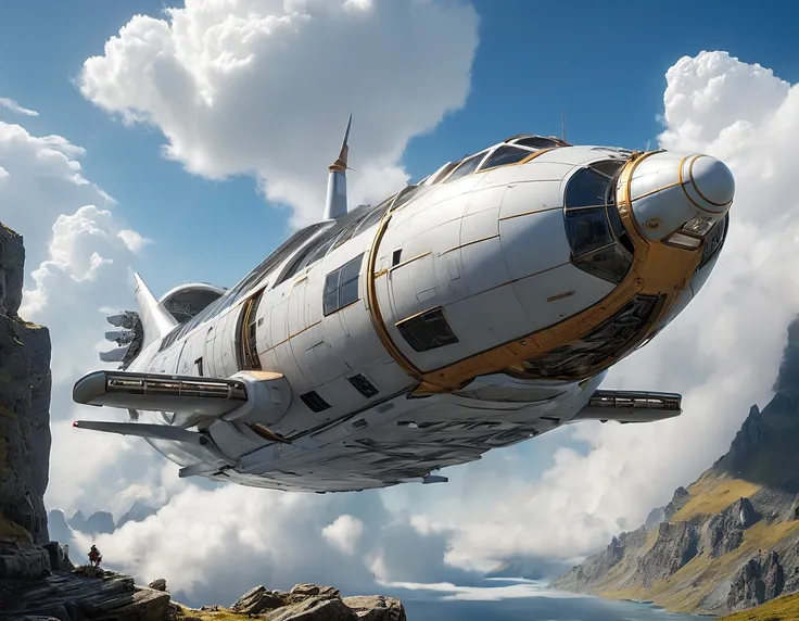 best quality,masterpiece,highly detailed,ultra-detailed,cloud, no humans, sky, (airship:1.3), vehicle focus, scenery, cloudy sky, outdoors, traditional media, day, flying,
