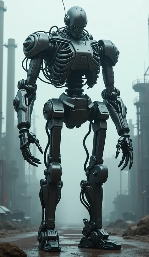 a detailed skeleton robot, highly detailed mechanical robot, industrial robot, futuristic robot, cyborg, machinery, metal, gears, cogs, wires, circuits, chrome, steel, technology, science fiction, dark, dystopian, (best quality,4k,8k,highres,masterpiece:1....