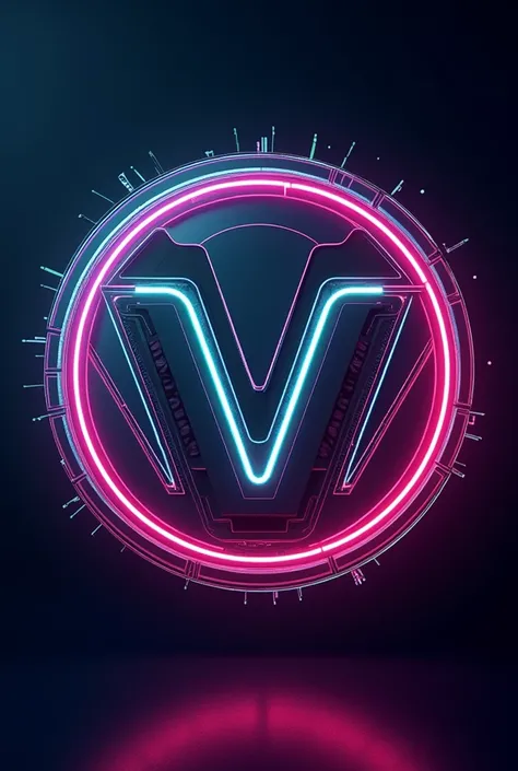 Generate a logo for Viral shop Kwai and Viral shop sales company Logo needs to be round with futuristic details and neon colors And