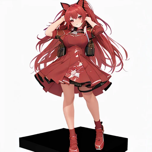 anime girl in a short sexy red dress, render of a cute 3d anime girl, anime vtuber full body model, render of april, 3d anime girl, anime styled 3d, !!full body portrait!!, highly detailed full body, single character full body, highly detailed character, s...