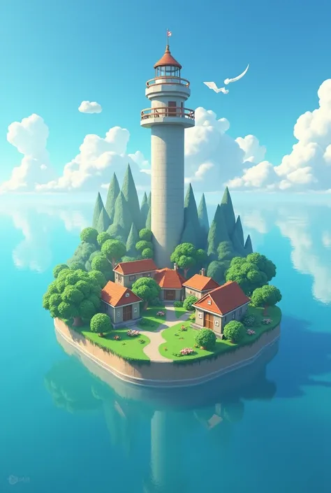 Admin and nimda are brothers. They created the virtual universe called pkxd, a universe without wars and without hunger. They created Two Islands. The first island is an island of houses with an observation tower.