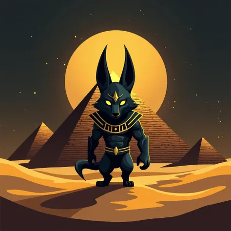 Create a logo for a gamer on the theme of Egypt with Anubis or pyramids 