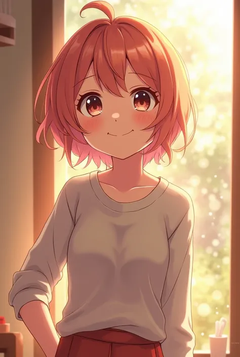 Doki Doki literature club, Sayori, short hair, smiling