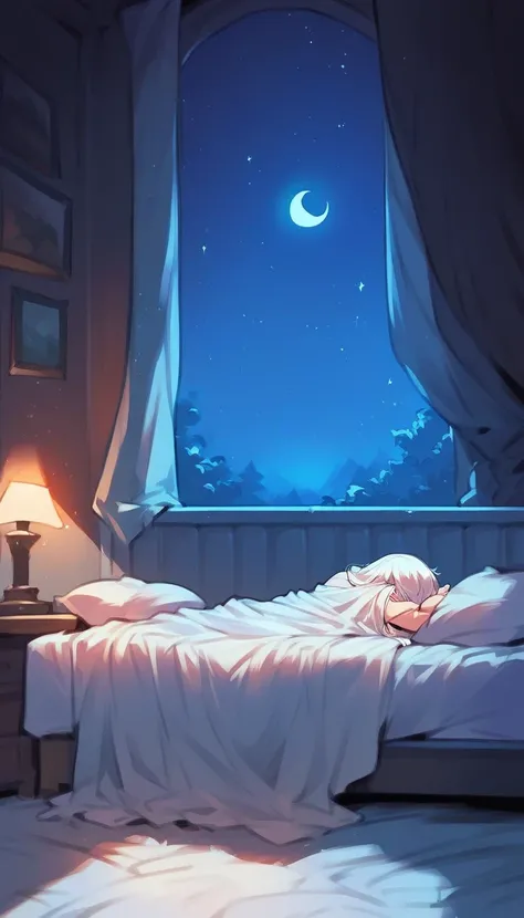 score_9, score_8_up, score_7_up, score_6_up, score_5_up, score_4_up, (source_anime), night, dark, Dawn, very dark, No light, dark room, Messy blanket, Scenery, bedroom, big Double bed, bed focus, No character, just scenery 