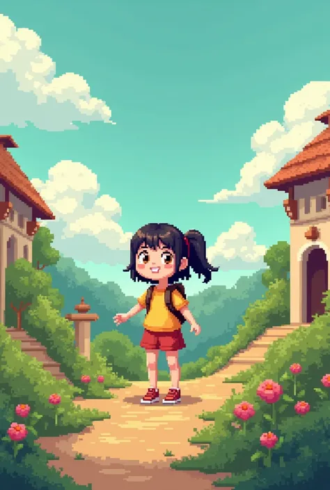 1girl, pixel animation nintendo style 