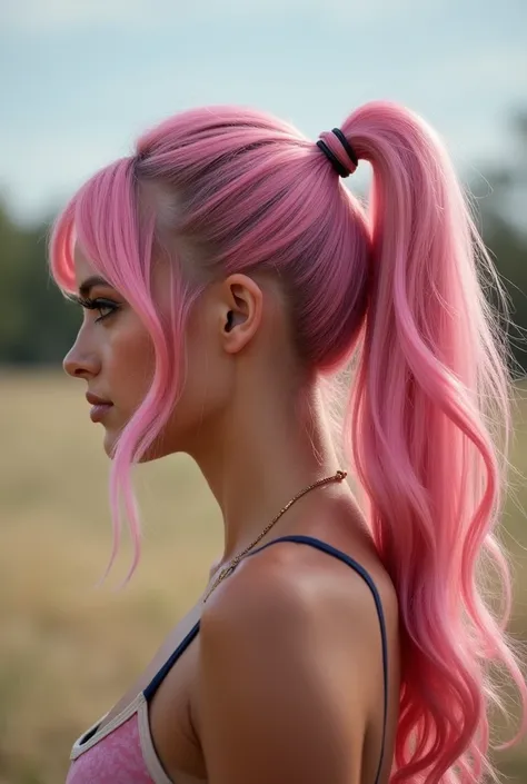 Pink  pony tail  hair got horse fuck