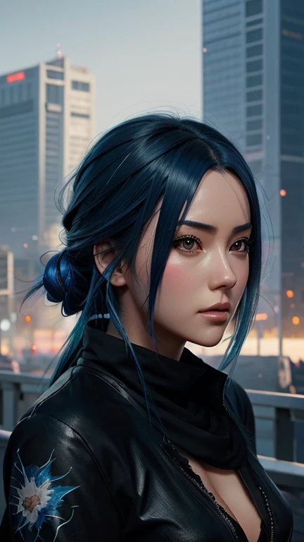 There is a blue-haired woman, Guweiz style art, Guweiz, beautiful character painting, Guweiz in ArtStation Pixiv, Guweiz in Pixiv ArtStation, stunning anime face portrait, beautiful digital art, Wlop Rossdraws, Guweiz Masterpiece, detailed digital anime ar...