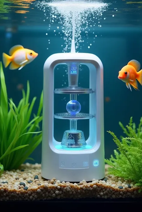 Create a picture of automatic fish feeding and health detection