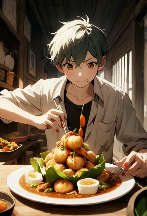 Nagito eat Thai food