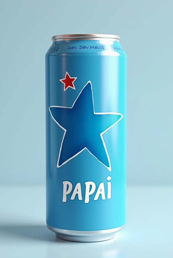 Make a Heineken with the blue star and the name dad in place of the beer&#39;s name. The star must be blue and in place of the name Heineken. the name papai em português . the name "daddy"