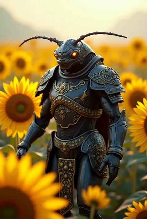 Cockroach Warrior,Chinese armor, Sunflower field, the best,