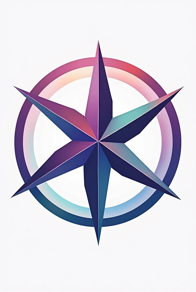 10-pointed asterisk with a circle around it in purple, blue and green with thin, geometric lines without the image going beyond the circle without red and yellowish colors keyboard asterisk shape with 8 points not 5 or 6 with 8 points with feminine style 